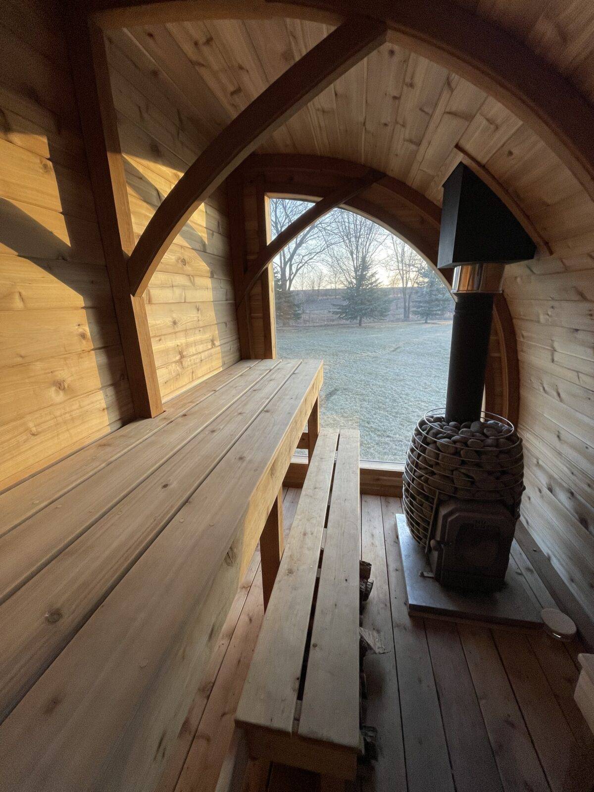 Timber Arched Custom Mobile Sauna With Changing Room - Sold - Image 2
