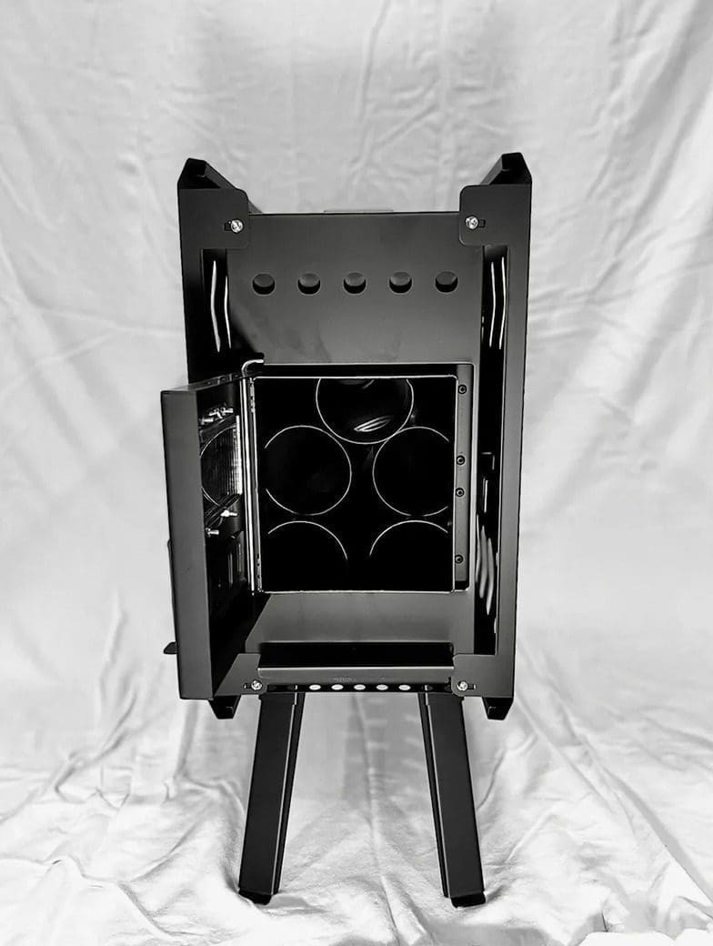 north shore sauna tent stove with chimney packed