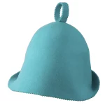 blue wool sauna hat