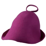 purple sauna hat made of wool
