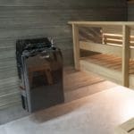harvia the wall 6kw in black stainless steel in sauna