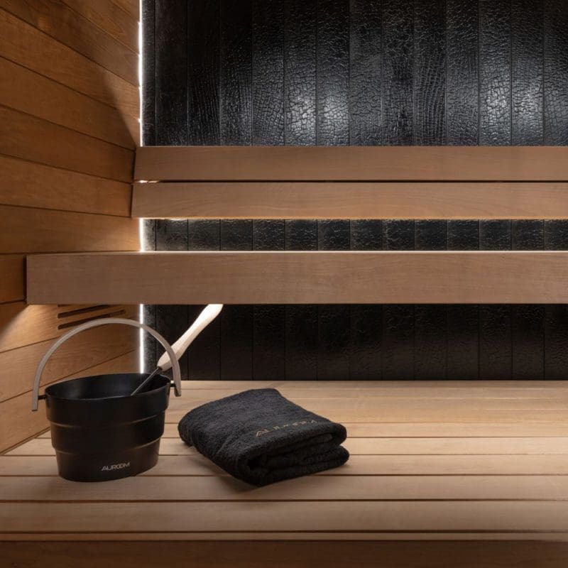 auroom vulcana black sauna wood
