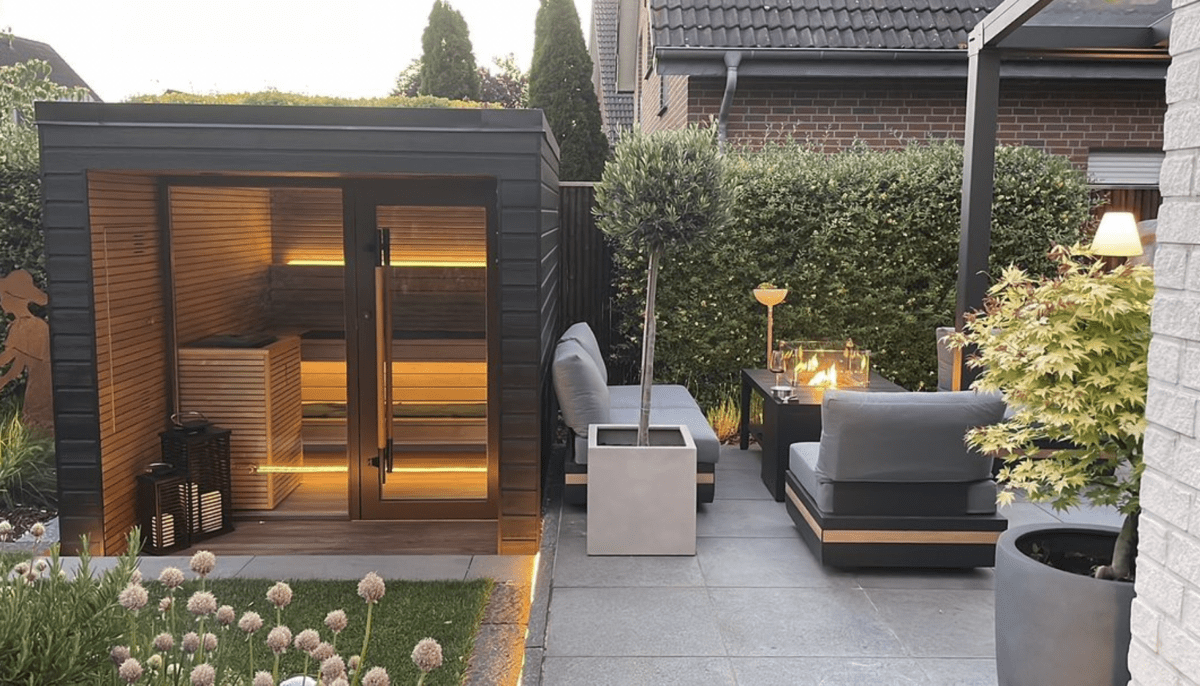 Auroom Arti Prebuilt Outdoor Sauna With Overhang - Image 15