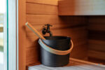 sauna bucket and ladle in mobile sauna