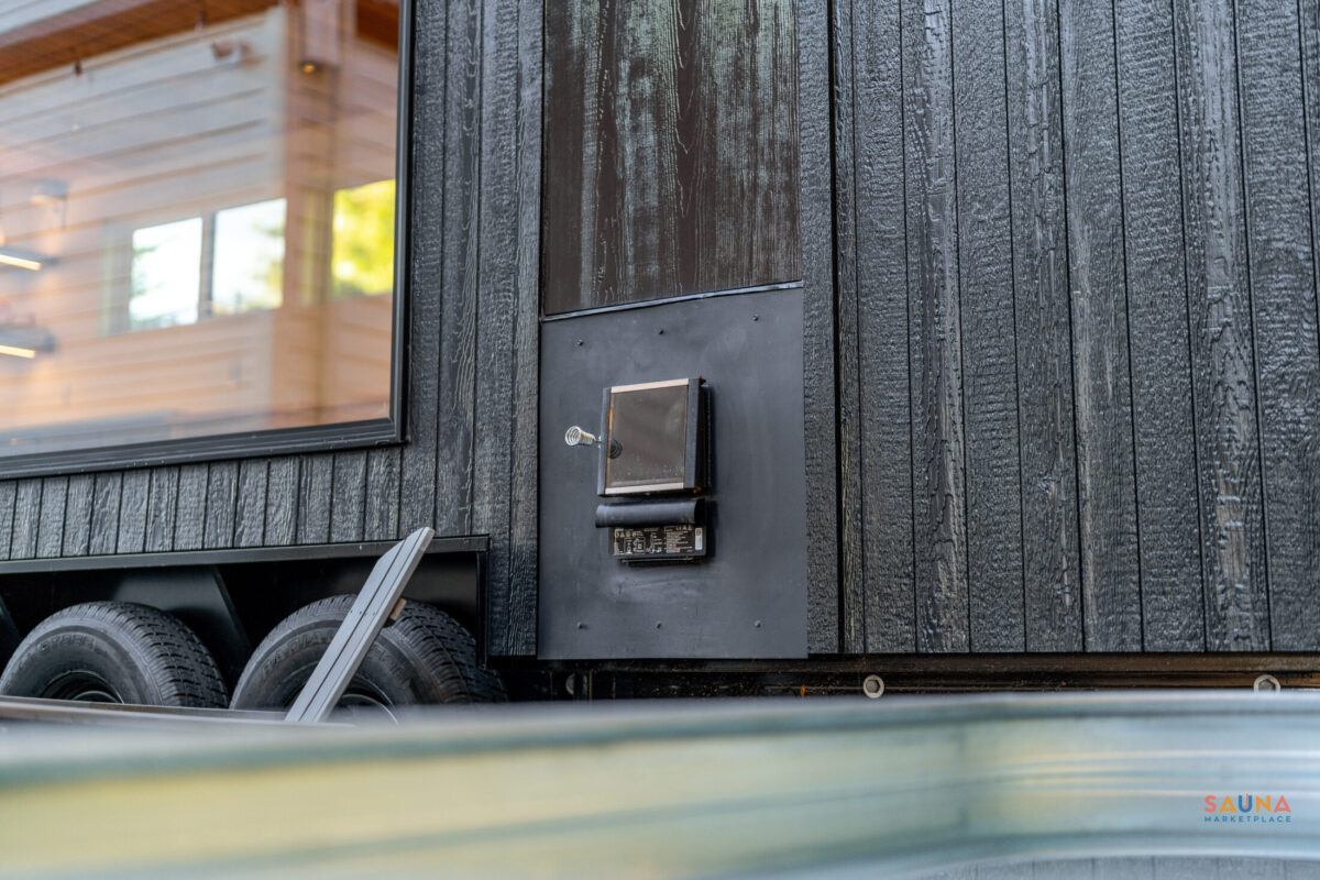 Mobile Spa On Wheels M3 Sl Woodburning Stove Exterior Side And Sauna Business Opportunity