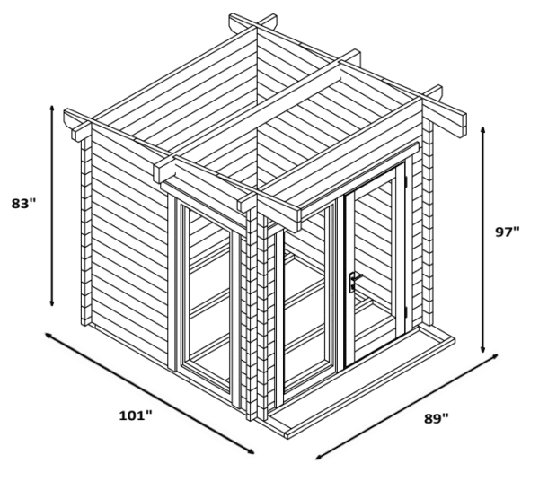 SaunaLife G4 Garden Series 6Person Outdoor Home Sauna Kit