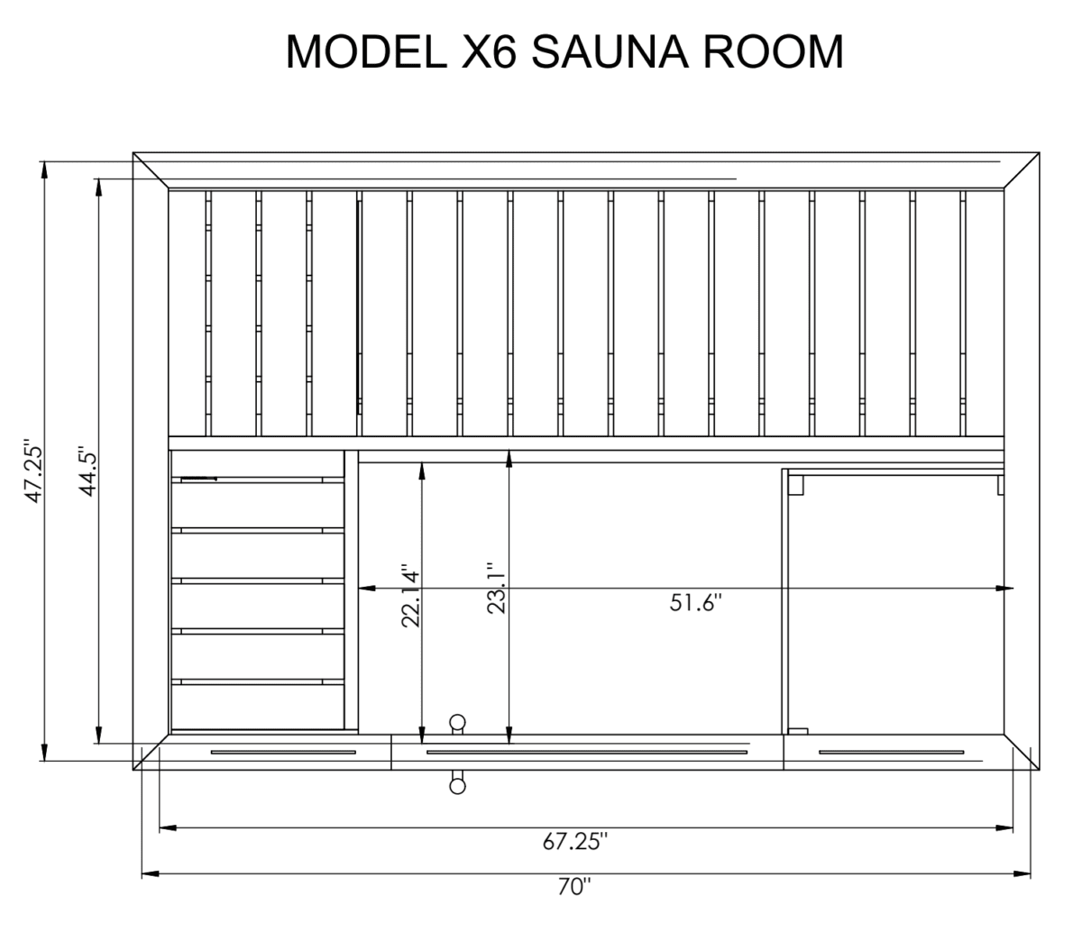 Saunalive Xperience X6 Dimensions on SaunaMarketplace.com