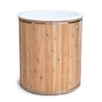 Baltic cold plunge tub from dunalk leisurecraft with step stools from canada wood photo