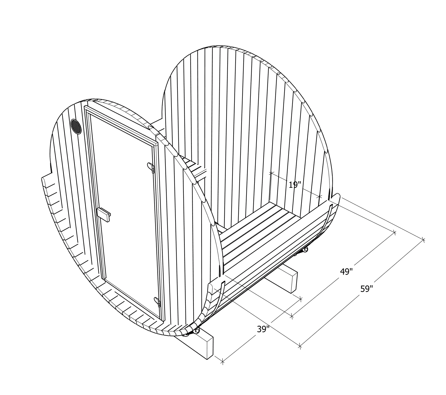 Thermory No 55 Drawing and Dimensions side cutout