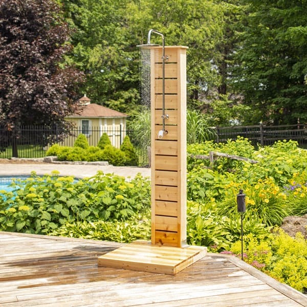 sierra pillar outdoor shower on deck