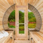 serenity mp glass see through panoramic glass front barrel sauna from dundalk