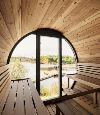 SaunaLife ee8g upper bench barrel sauna