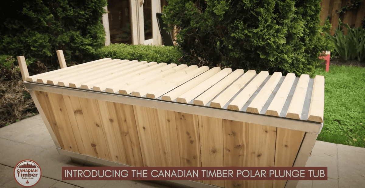Canadian Timber Polar Plunge Cold Tub with white cedar and stainless steel