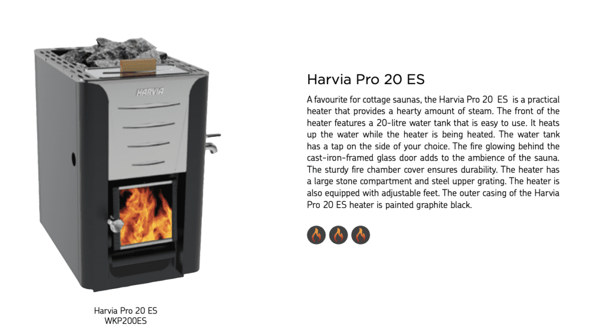 Harvia Pro 20 ES Wood burning sauna heater from Harvia available on SaunaMarketplace.com