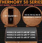 Minnesota Sauna Hub - Custom Builders In Minnesota 19 Thermory No 50 Series Diy Barrel Sauna Kits With Optional Back Window No 50 No 51 No 52 No 53 No 54 No 55 On Sauna Marketplace