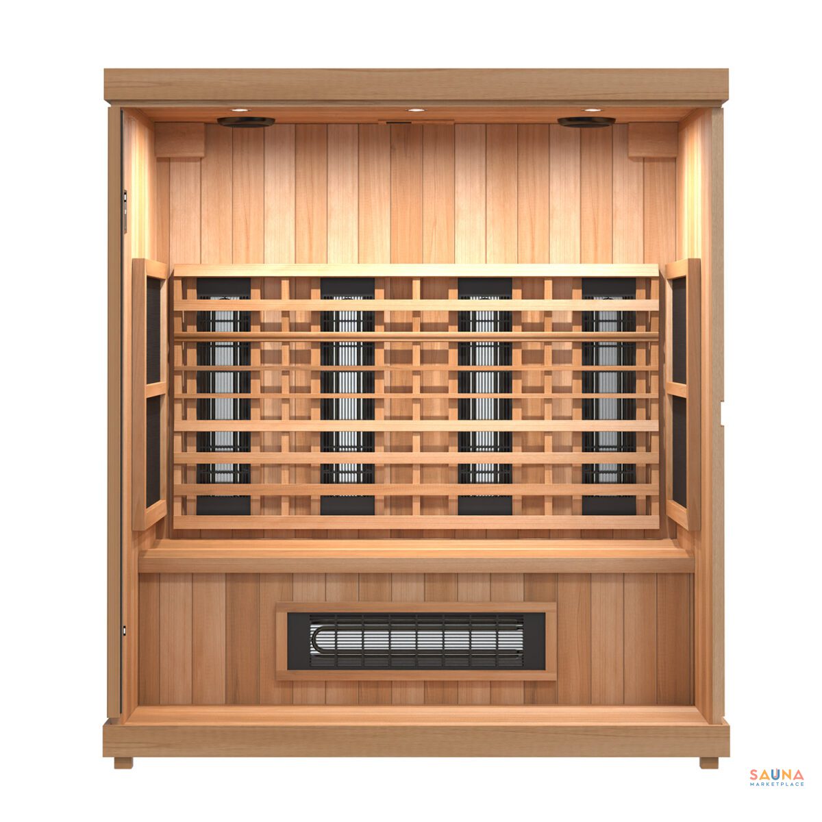 Finnmark Fd3 Infrared Sauna Front Cutout Lit