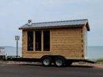 Log Sauna with Propane Stove on wheels in Michigan