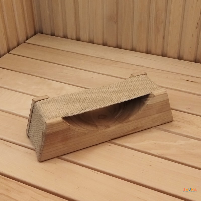 Wood Headrest With Cloth Neck Support For Sauna - Image 4