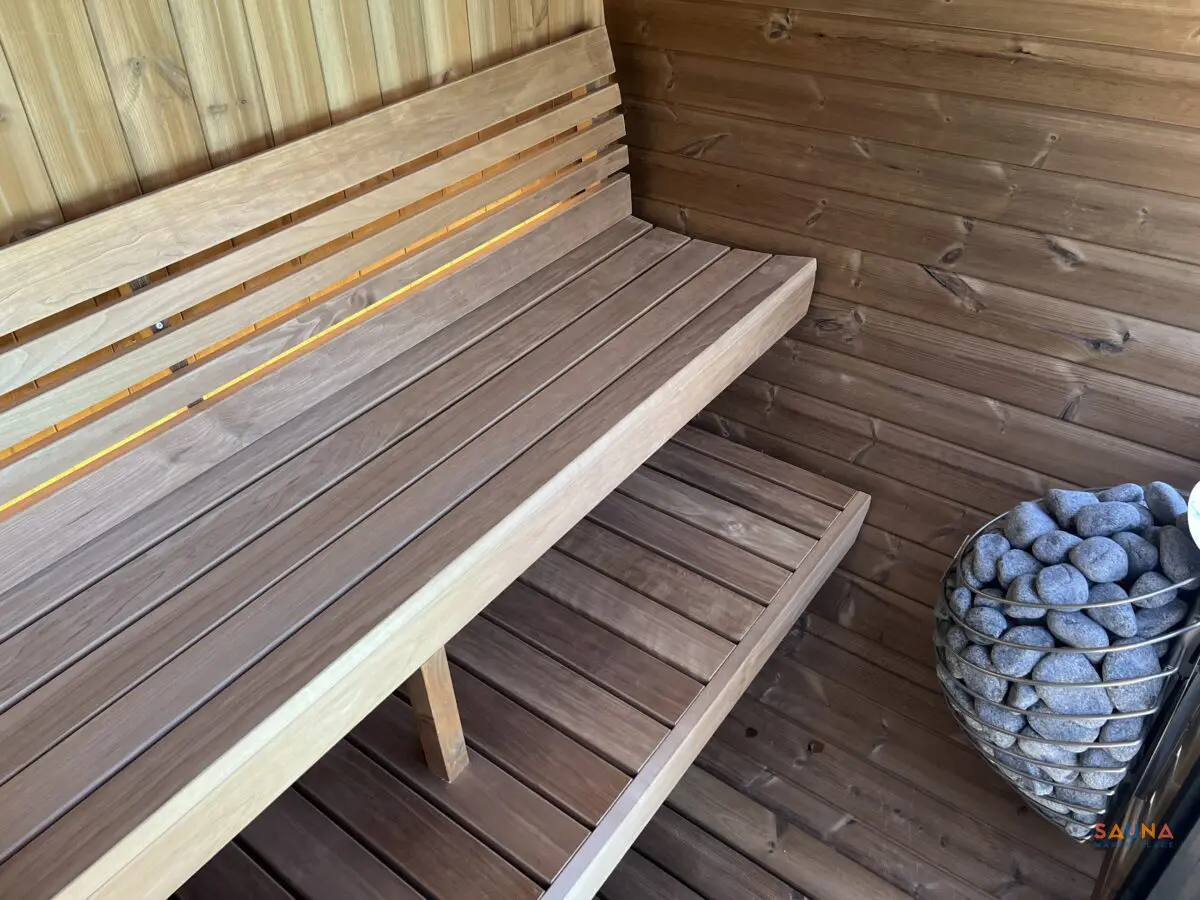 Saunalife Ee6G 4-Person Barrel Sauna With Back Wall Benches - Image 4