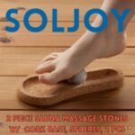 Hukka SoleJoy Sauna Massage Stones with Natural Cork Base, Spheres, 2 Pcs with foot model