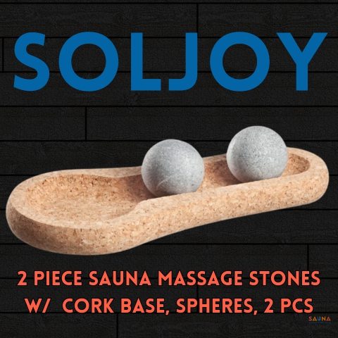 Hukka Solejoy Sauna Massage Stones With Natural Cork Base, Spheres, 2 Pcs In Action
