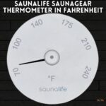SaunaLife Thermometer in Fahrenheit white on shou sugi ban background