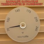 SaunaLife Thermometer in Fahrenheit white on in auroom libera sauna