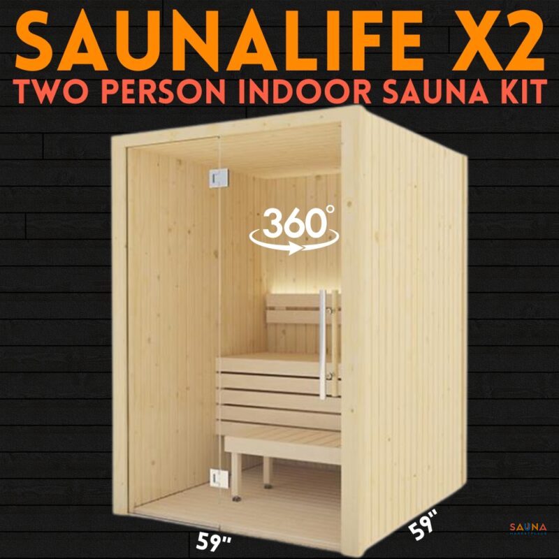 SaunaLife X2 2-person indoor sauna kit