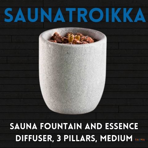 Saunatroikka Hukka Sauna Fountain and Essence Diffuser, 3 Pillars, Medium