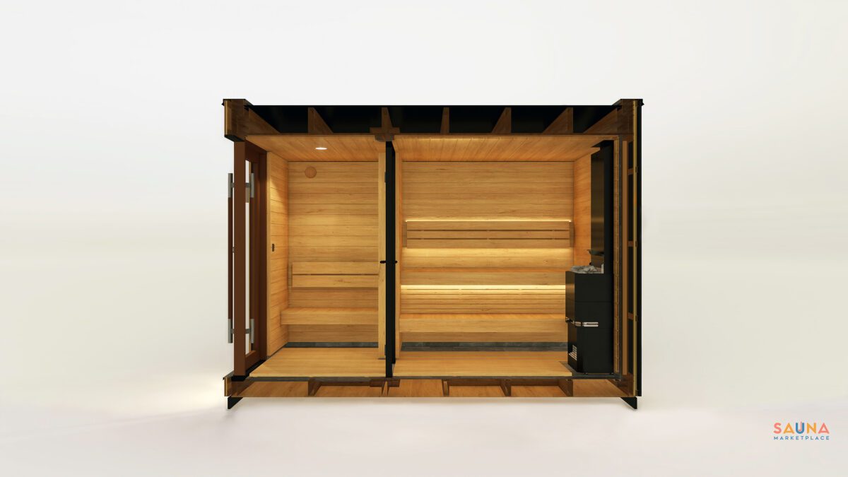 Saunum Aircube Double Prebuilt European Sauna With Changing Room - Image 7