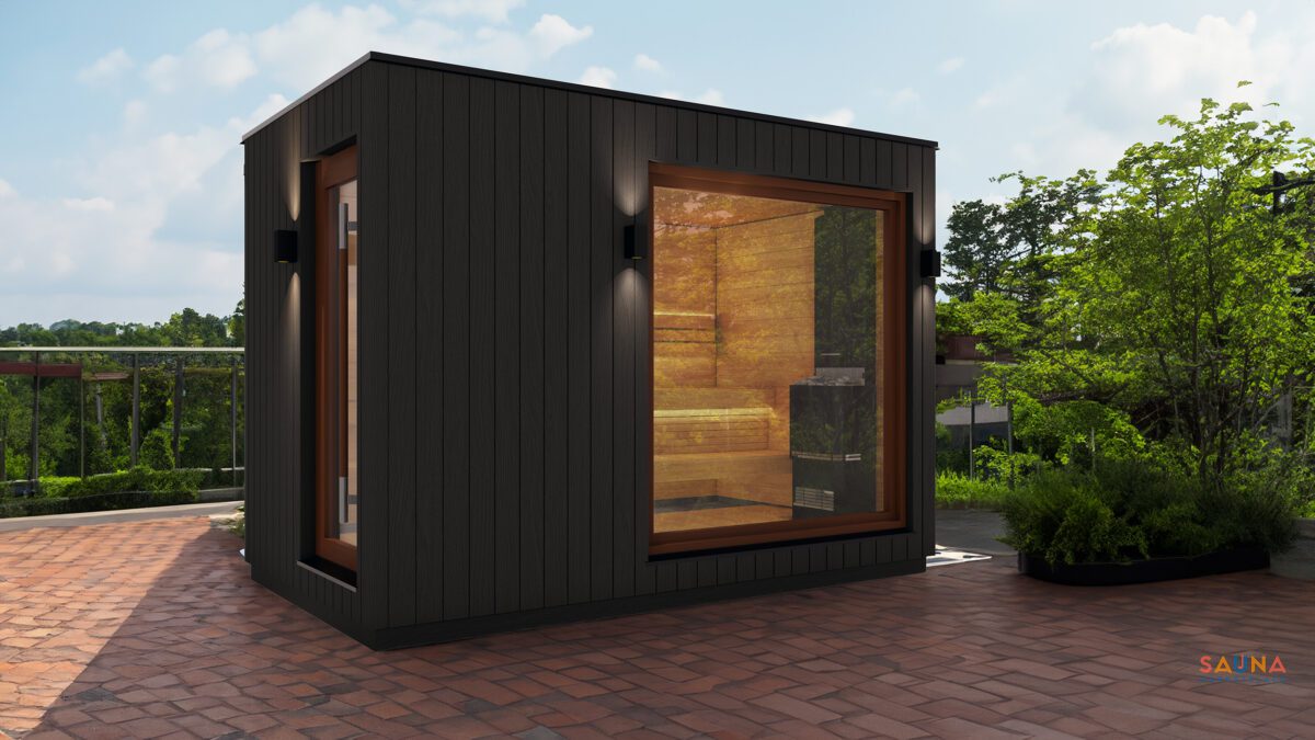 Saunum Aircube Double Prebuilt European Sauna With Changing Room - Image 8