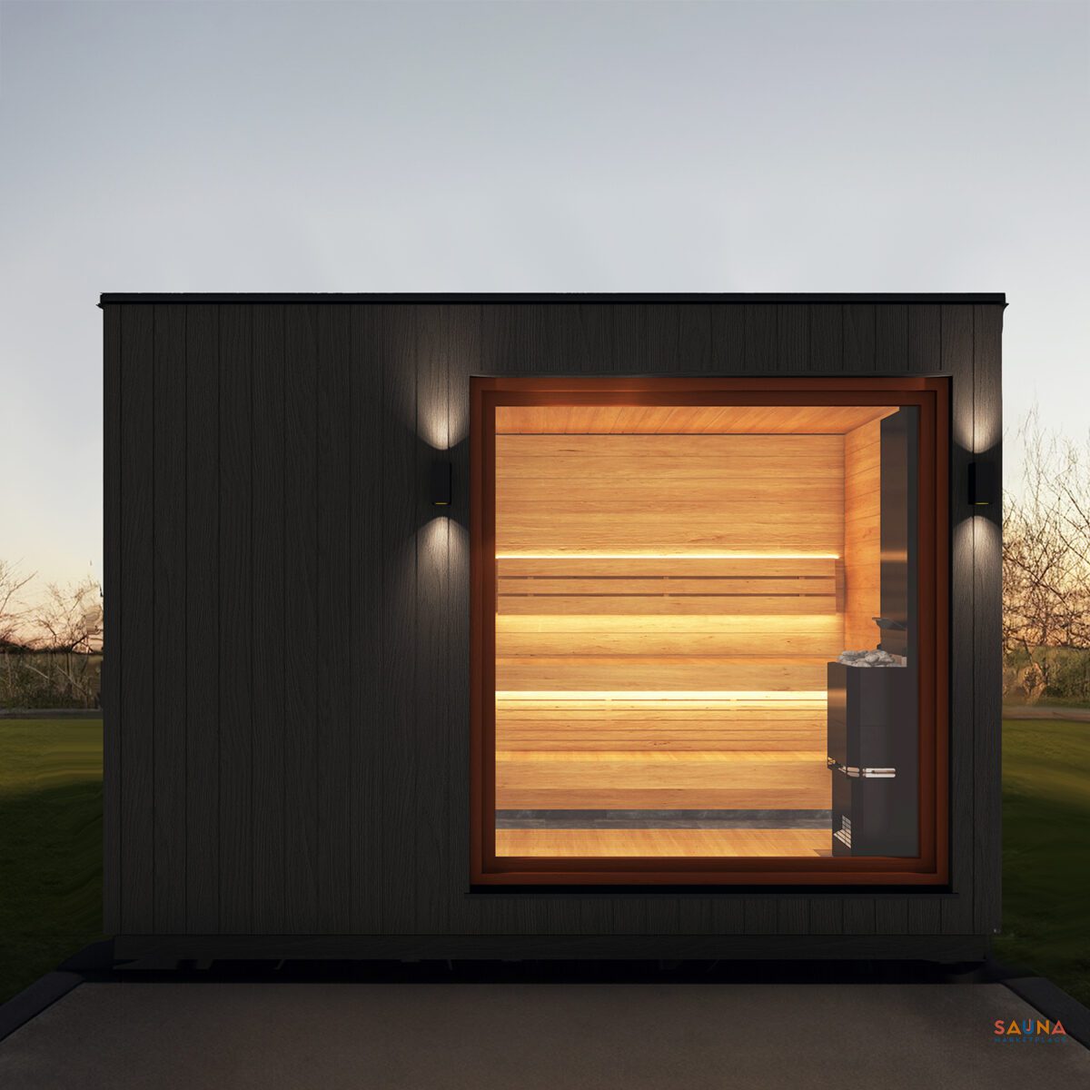 Saunum Aircube Double Prebuilt European Sauna With Changing Room - Image 10