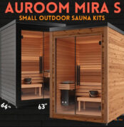 Auroom Mira S Small Outdoor 1-2 Person Sauna Kit In Black Or Natural Wood With Dimensions