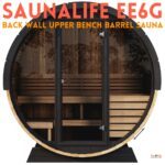 SaunaLife EE6G 4-Person Barrel Sauna with Back Wall Benches
