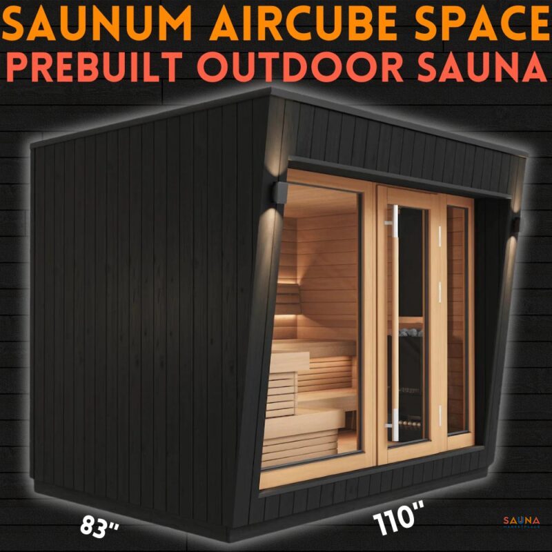 Saunum Aircube Space Prebuilt Outdoor Sauna with speakers lights and aromatherapy