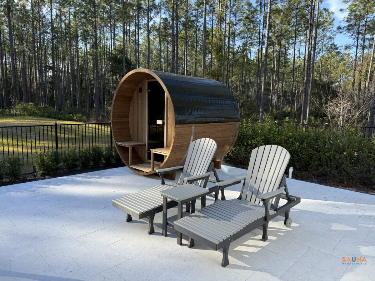 Thermory Barrel Sauna Kit | 60 Series With Optional Porch And Panoramic Window - Image 2