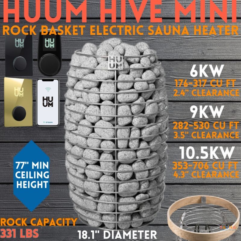 7 Best Electric Sauna Heater Reviews In 2024 9 Huum Hive Mini Rock Basket Electric Sauna Heater