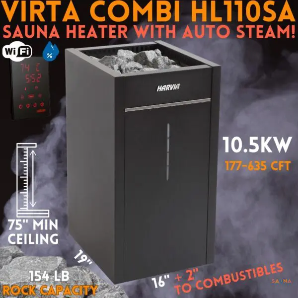 Harvia Virta 11 Combi with automatic steam and humidity sensor