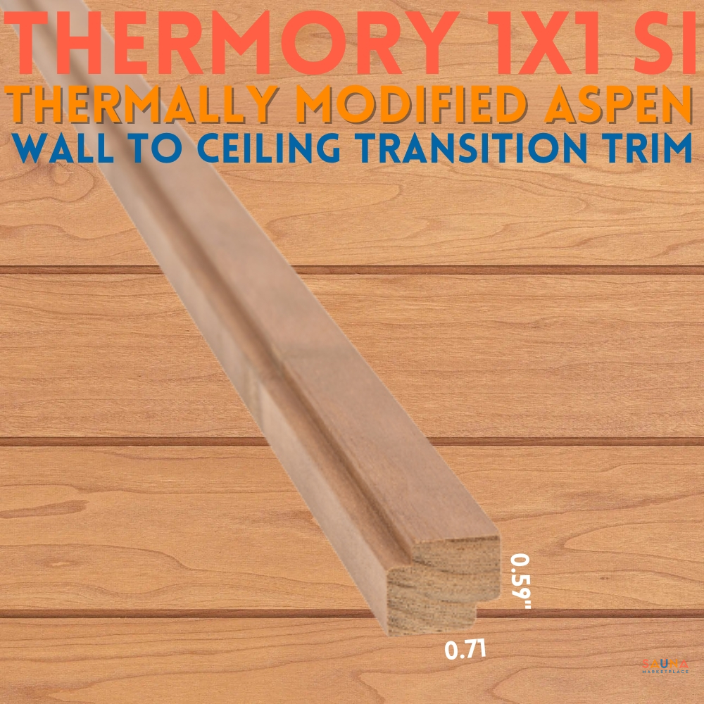 Thermo-Aspen Moulding 1×1 Si Sauna Ceiling Trim By Thermory - Image 1