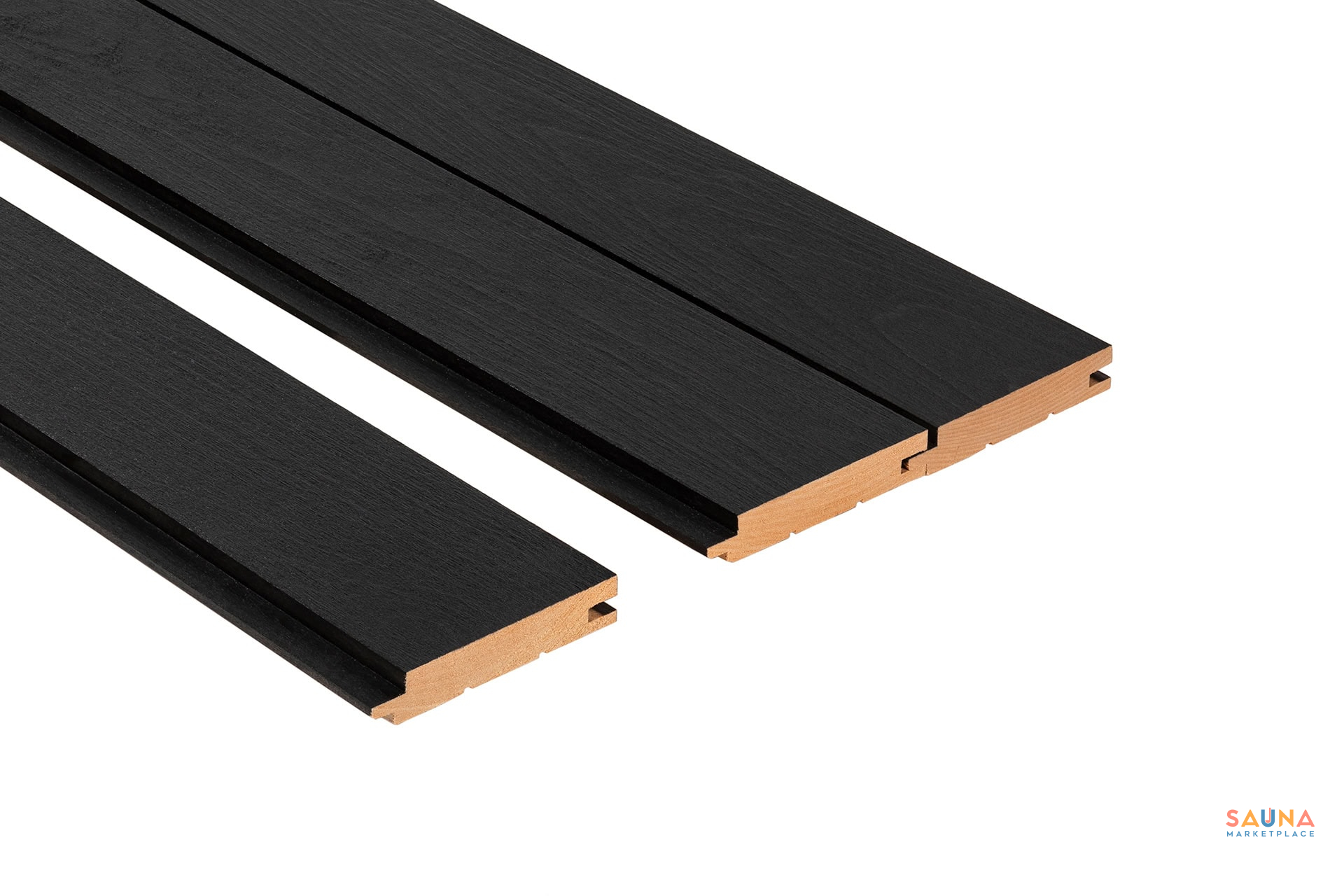 1X5 Brushed Black Alder Sts4 Wall Cladding - Sauna Wood By Thermory - Image 3