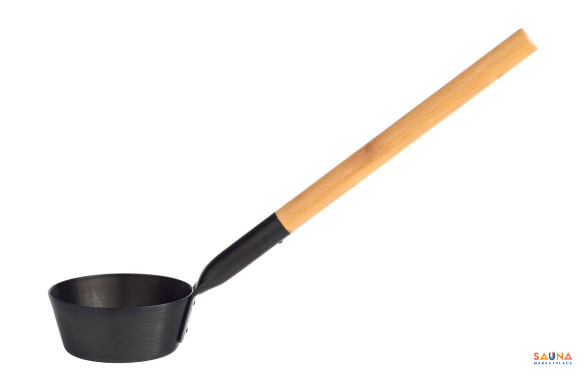 Rento Sauna Ladle, Aluminum With Thermo-Bamboo Handle - Image 4