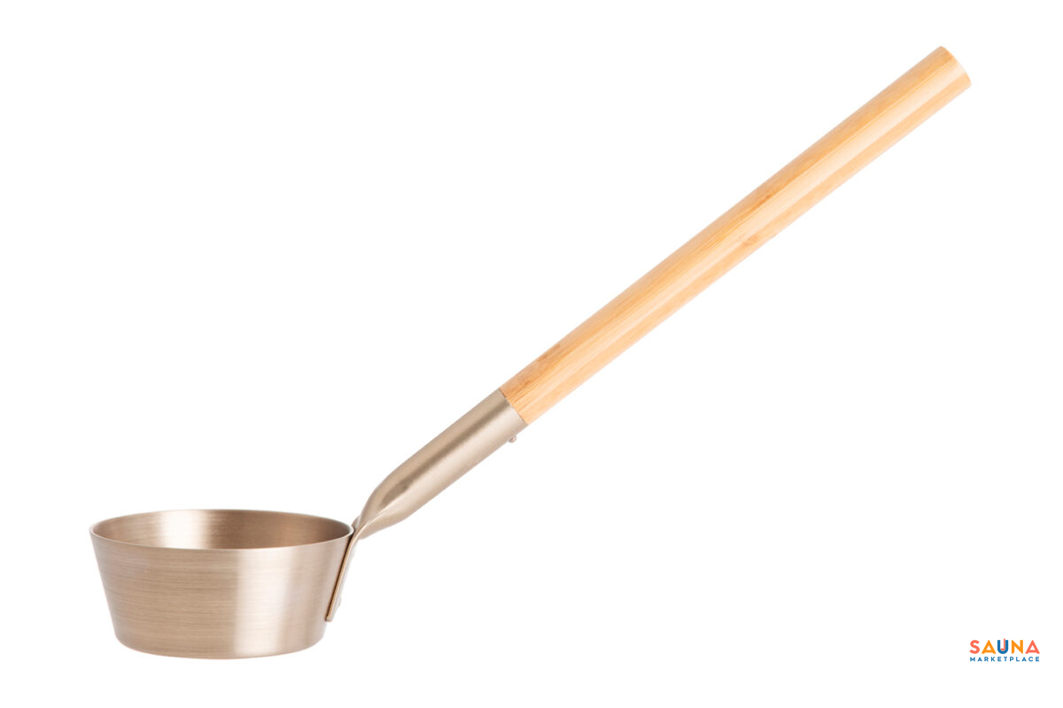 Rento Sauna Ladle, Aluminum With Thermo-Bamboo Handle - Image 5