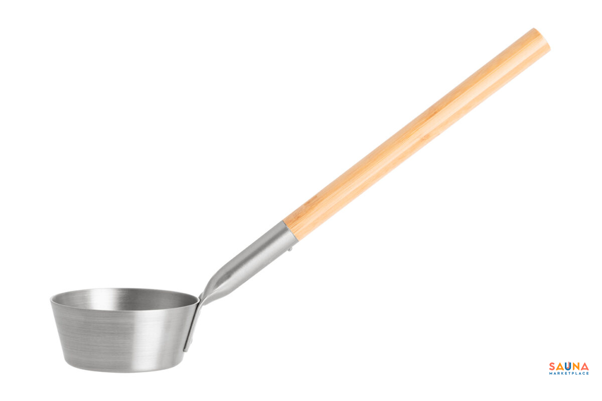Rento Sauna Ladle, Aluminum With Thermo-Bamboo Handle - Image 6