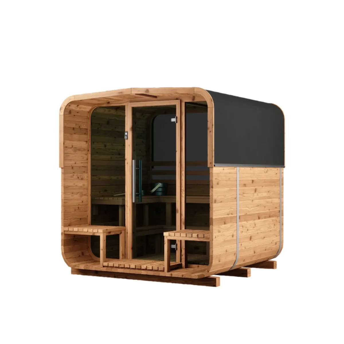 Thermory  Medium Squares With Terrace And L-Bench — Models No 42 With Window &Amp; No 43 - Image 11