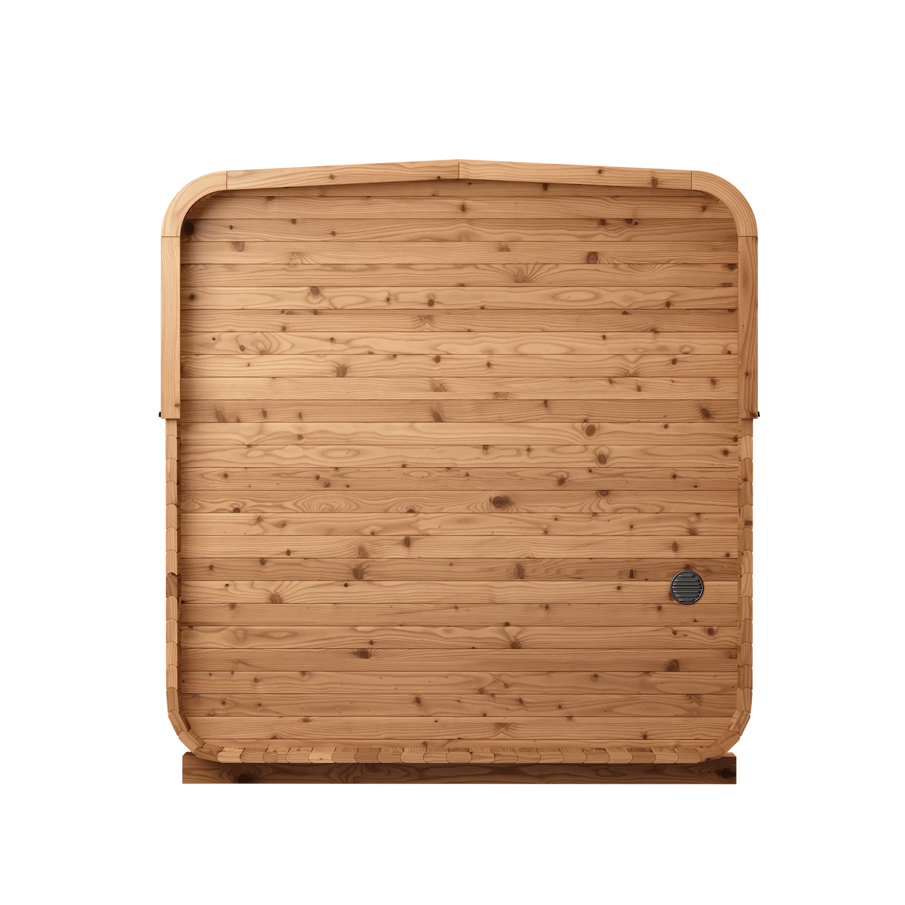 The Back Of A Thermory No 43 Outdoor Sauna For 3-4 People Square Thermory  Medium Squares With Terrace And L-Bench — Models No 42 With Window &Amp; No 43 - Image 5