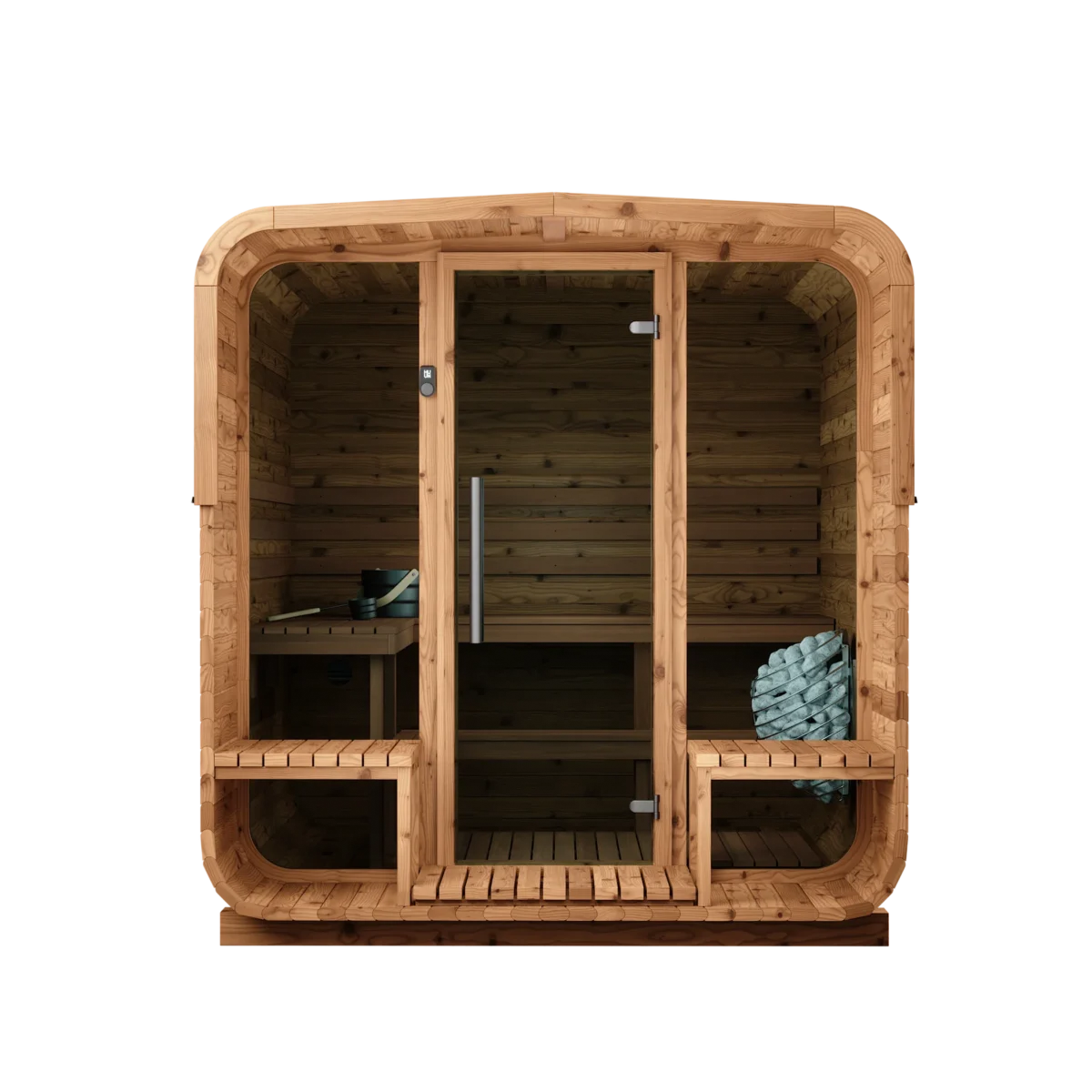 Thermory  Medium Squares With Terrace And L-Bench — Models No 42 With Window &Amp; No 43 - Image 3
