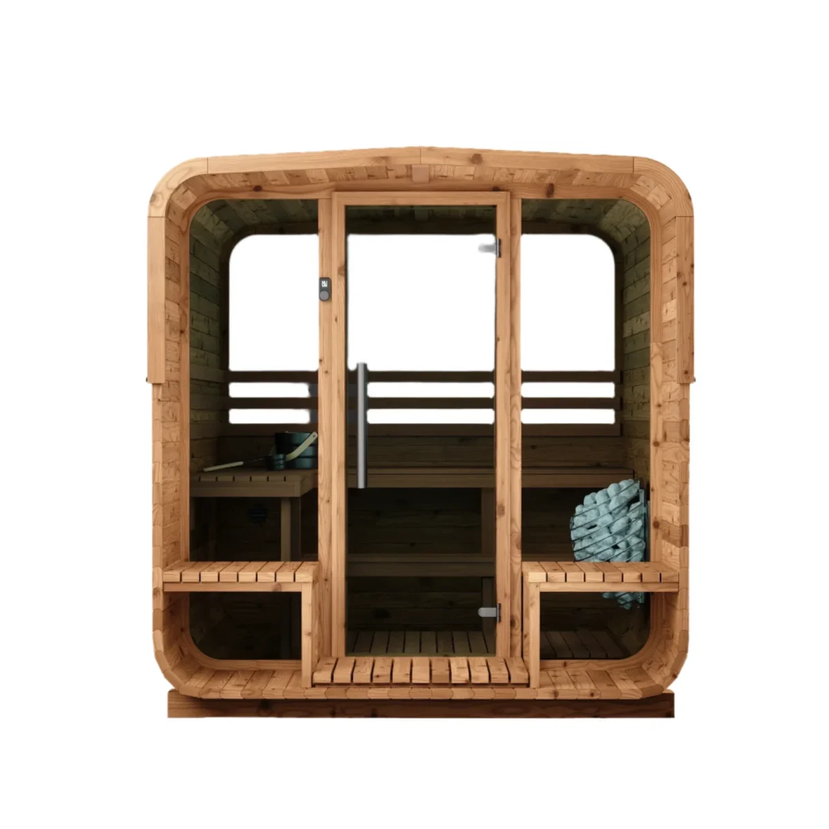 Thermory  Medium Squares With Terrace And L-Bench — Models No 42 With Window &Amp; No 43 - Image 14