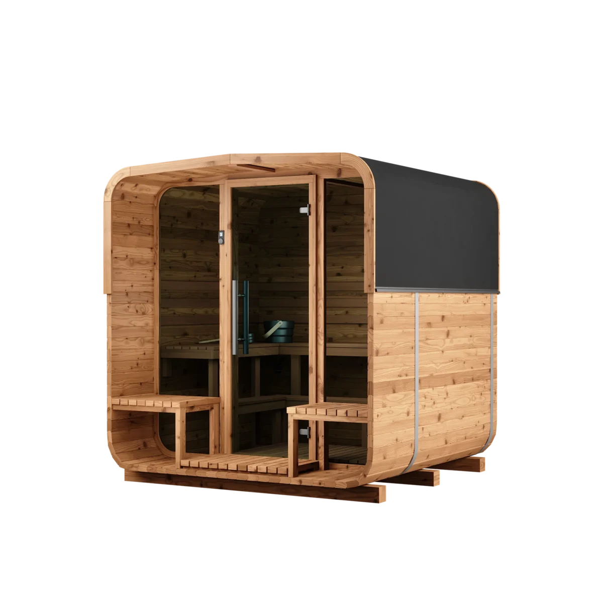 Thermory  Medium Squares With Terrace And L-Bench — Models No 42 With Window &Amp; No 43 - Image 6