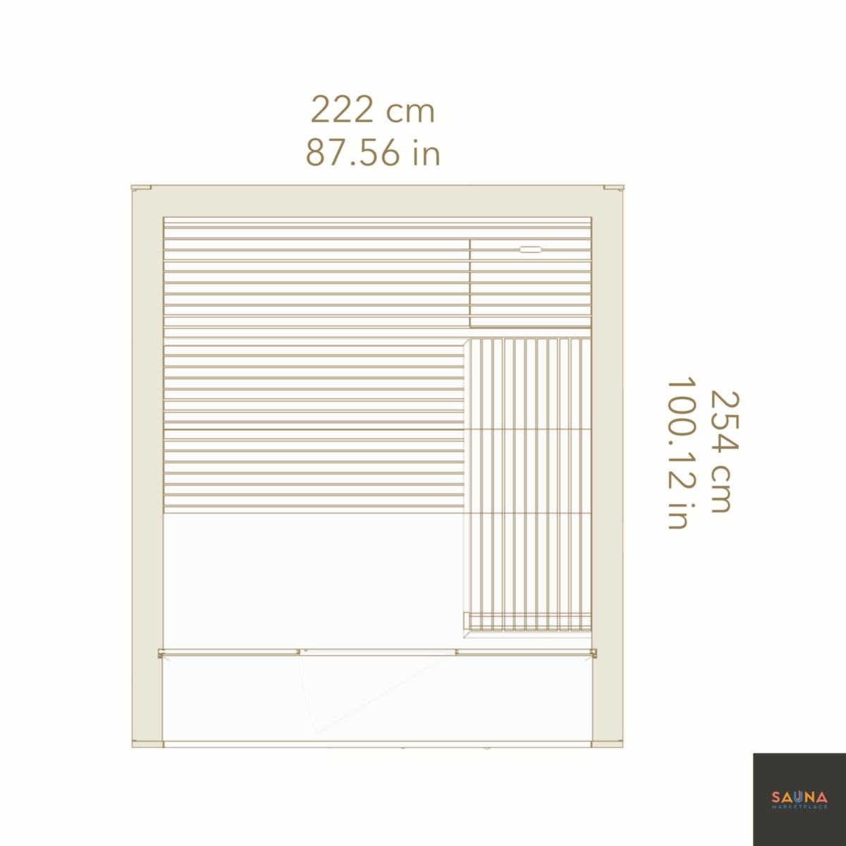 Auroom Aera Outdoor Sauna With 3-Tier L-Bench, Overhang, And Porch - Preorder Now! - Image 27