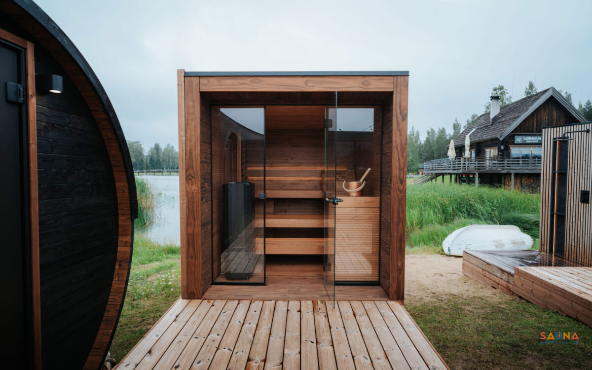 Auroom Aera Outdoor Sauna With 3-Tier L-Bench, Overhang, And Porch - Preorder Now! - Image 23